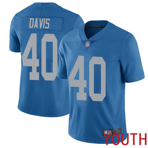 Detroit Lions Limited Blue Youth Jarrad Davis Alternate Jersey NFL Football 40 Vapor Untouchable